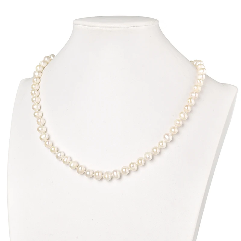 АА + серебро белый модный 6 7 мм пресноводный жемчуг ожерелье с жемчугом различных