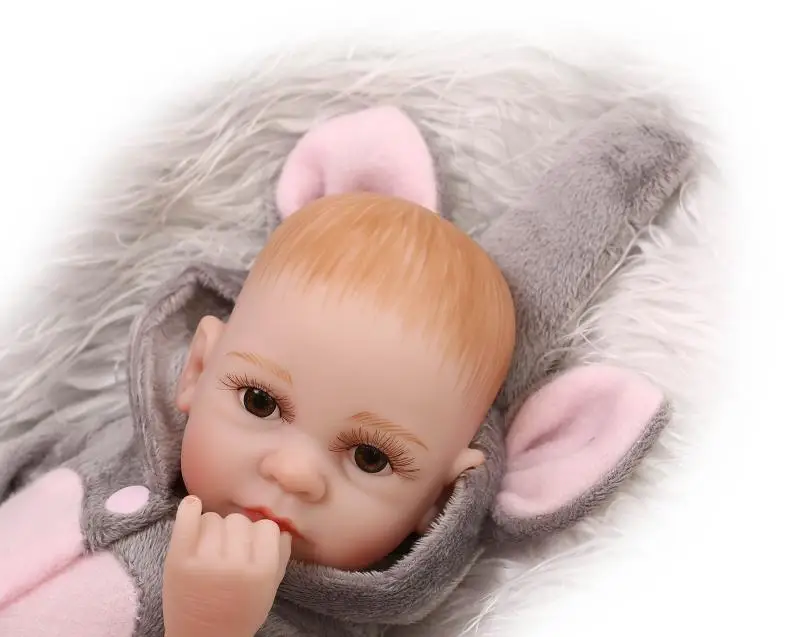 NPK Милая 10-дюймовая Мини Кукла Reborn Bebes имитирующая полностью силиконовая кукла