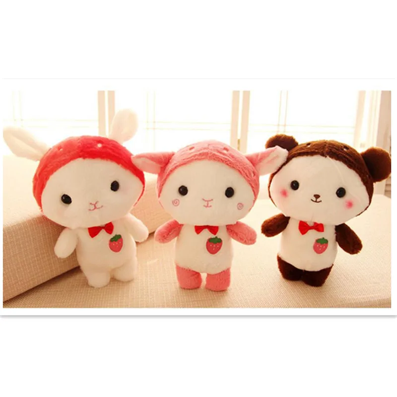 

1 шт., плюшевая игрушка в виде животного для вечеринки, подарок на свадьбу, день рождения для друзей, мальчиков, девочек, детей, клубника, кошк...