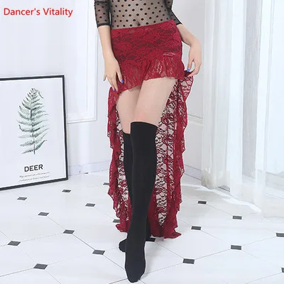 Wine red skirt Танец живота танец живота Костюм Женская Одежда Топ / Кружева Длинная Юбка Производительность Belly Dancewear Профессиональный Танец Костюм - Цвет: Wine red skirt
