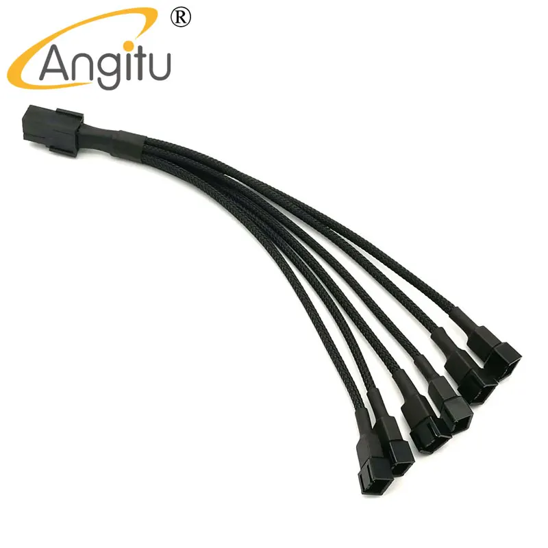 Angitu PCI E 6Pin до 6x 3Pin 4Pin разветвитель вентилятора кабель|pci-e 6pin|3pin 4pin fanfan splitter cable |