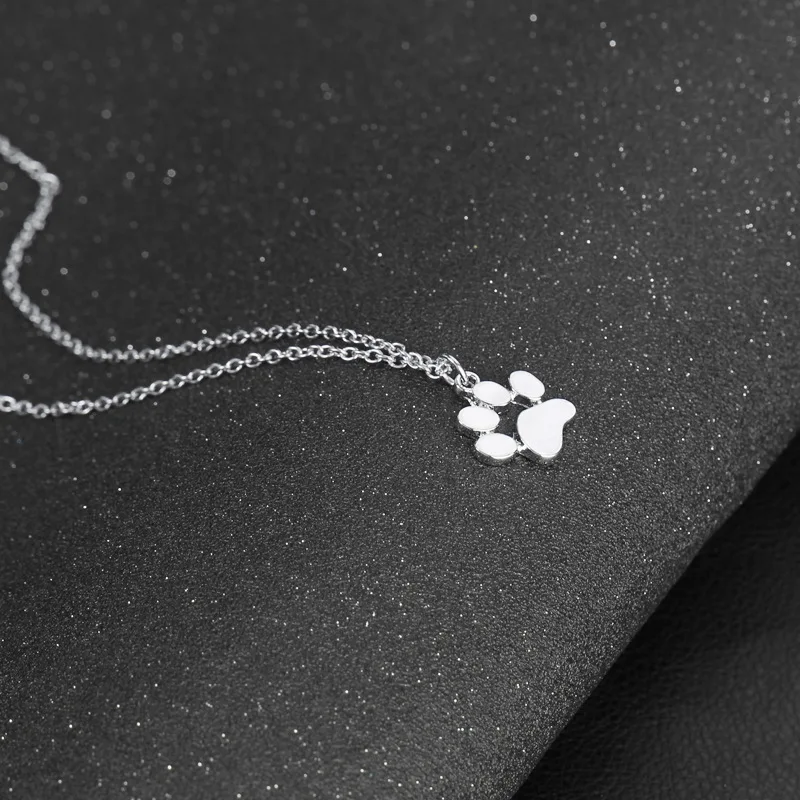 

Cute Animal Pet Dog Paw Cat Pendant Necklace Gold Rose Gold Alloy Charm Dog Necklace Jewelry Gift