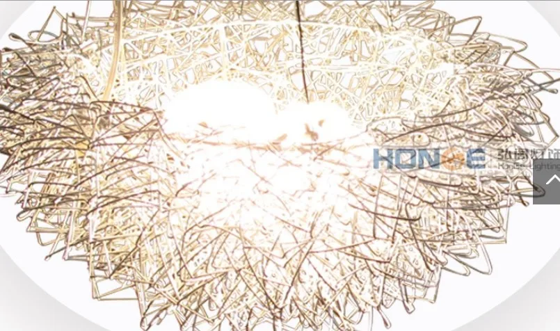 Птичье гнездо яйца лампы креативные подвесные светильники серебро/золото