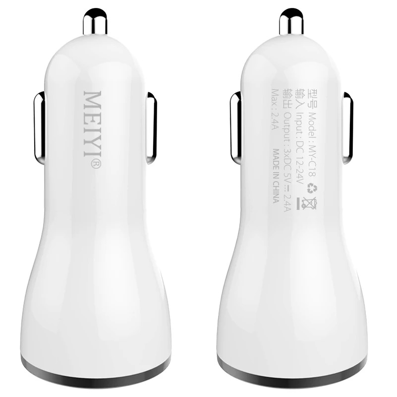 Meiyi C18 с 3 портами(стандарт Выход автомобиля Зарядное устройство 2.4A max(реальный) Быстрая зарядка для Iphone 6s 6 plus для samsung S6 S5 S4 мобильных телефонов планшетов