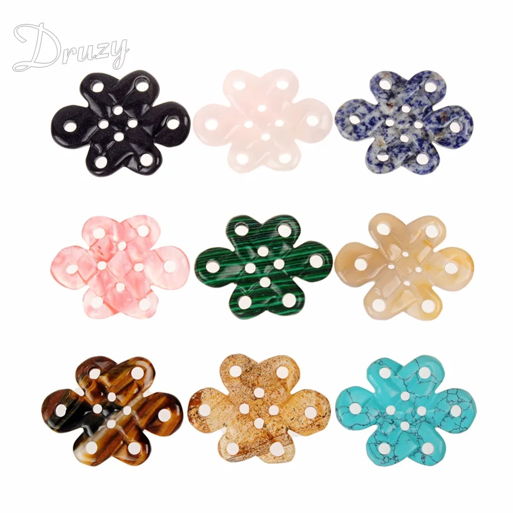 Друза 3 шт. большие полудрагоценные камни в ассортименте 55*42 мм китайский узел Chkra