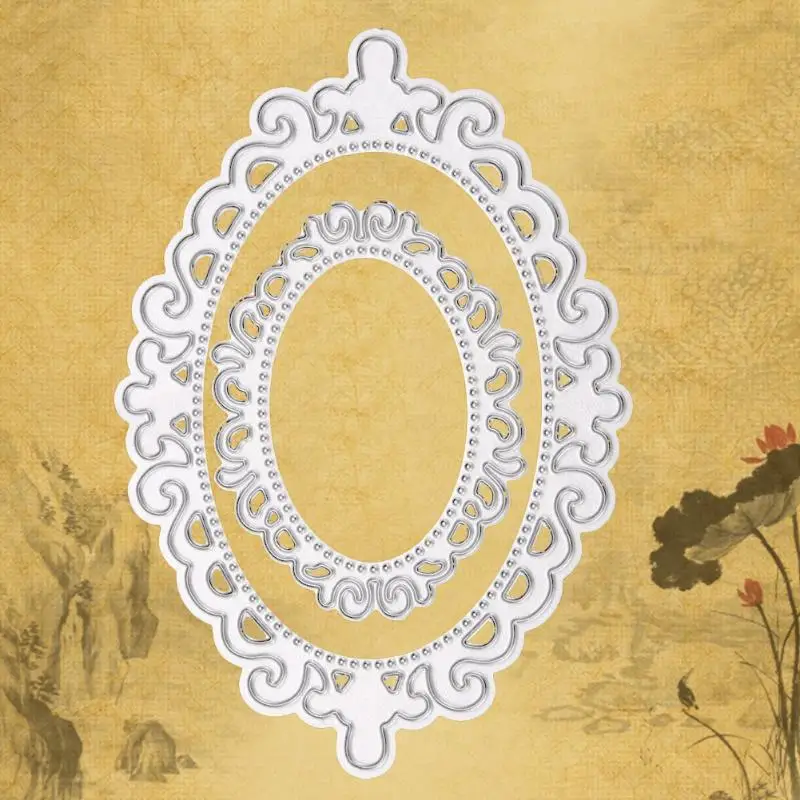 2 шт. овальные режущие штампы альбом декор Скрапбукинг Ремесло Трафарет DIY шаблон