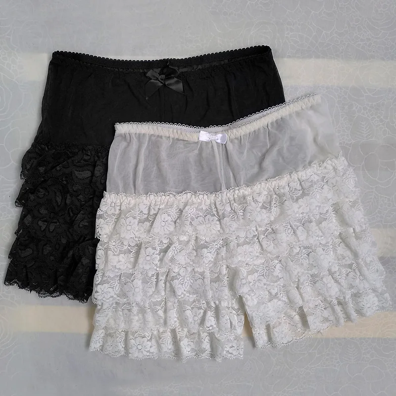 Sissy Underwear Men Boxer Shorts Mesh See through Gay Sexy Panties Fetish Exotic Lace Frilly Layer Lingerie Underpants