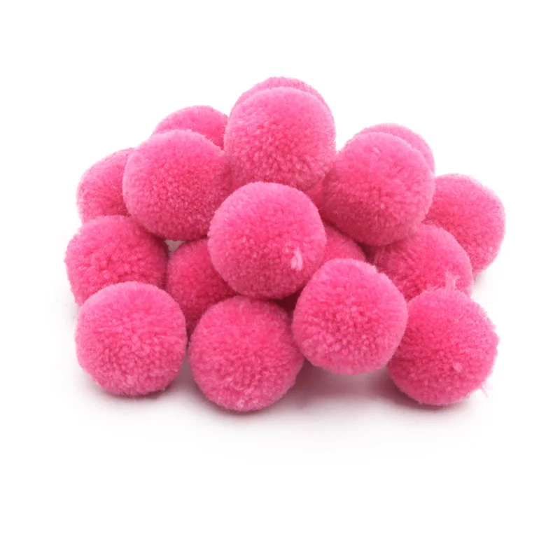 Rose red 10 шт., 20 мм, разноцветные помпоны, мягкие помпоны для рукоделия, детские игрушки для дома, рождественской вечеринки, декоративные аксессуары LX093 - Цвет: Rose red