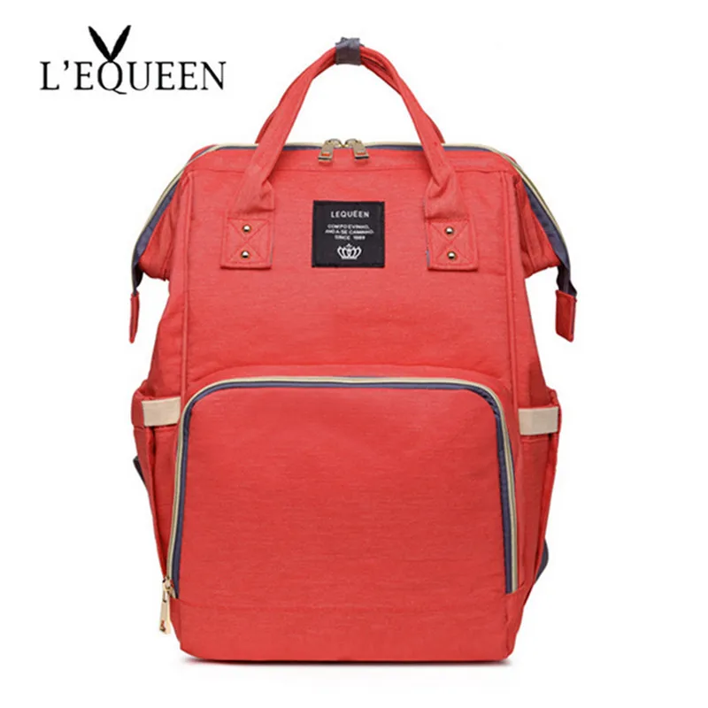 Orange red LEQUEEN Baby Care пеленка сумка мама папа большой емкости путешествия рюкзак для мам Материнство влажная Сумка водонепроницаемая Детская сумка для беременных - Цвет: Orange red
