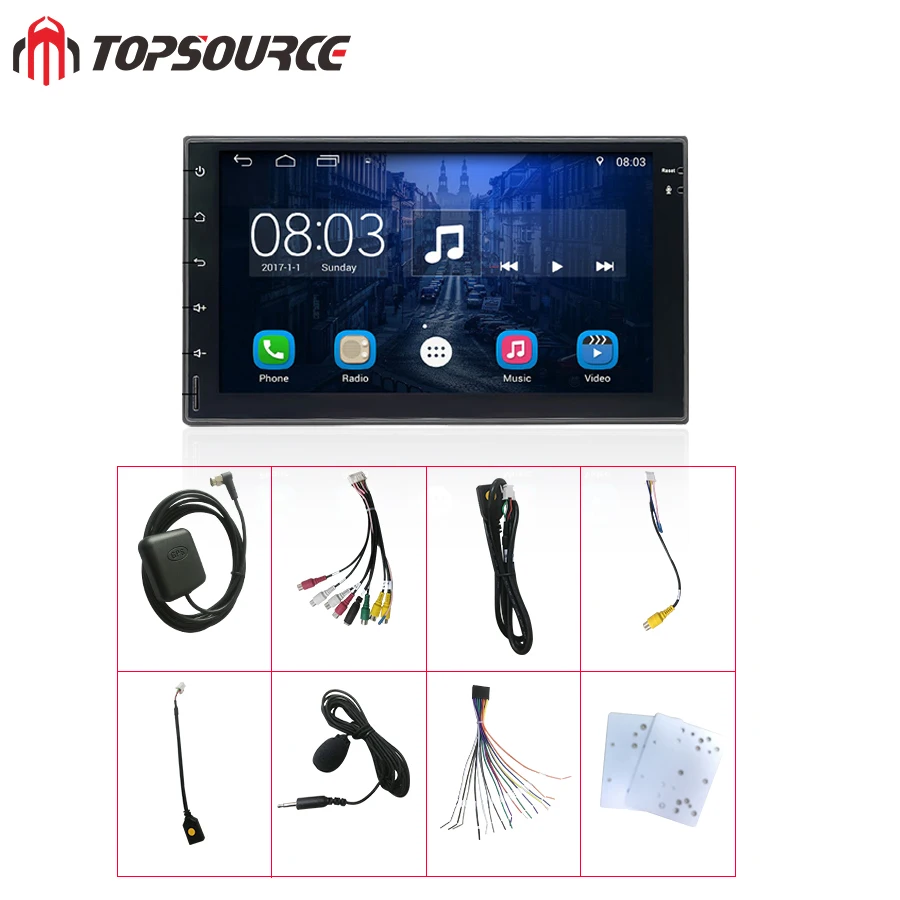 Автомобильный радиоприемник TOPSOURCE Универсальный 7 дюймов 2 din Android автомагнитола с