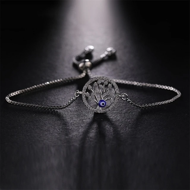 White Gold Новое поступление, ювелирные изделия, золото/серебро/розовое золото/черное дерево жизни, сглаза, браслеты для женщин и мужчин, браслеты с подвесками - Окраска металла: White Gold
