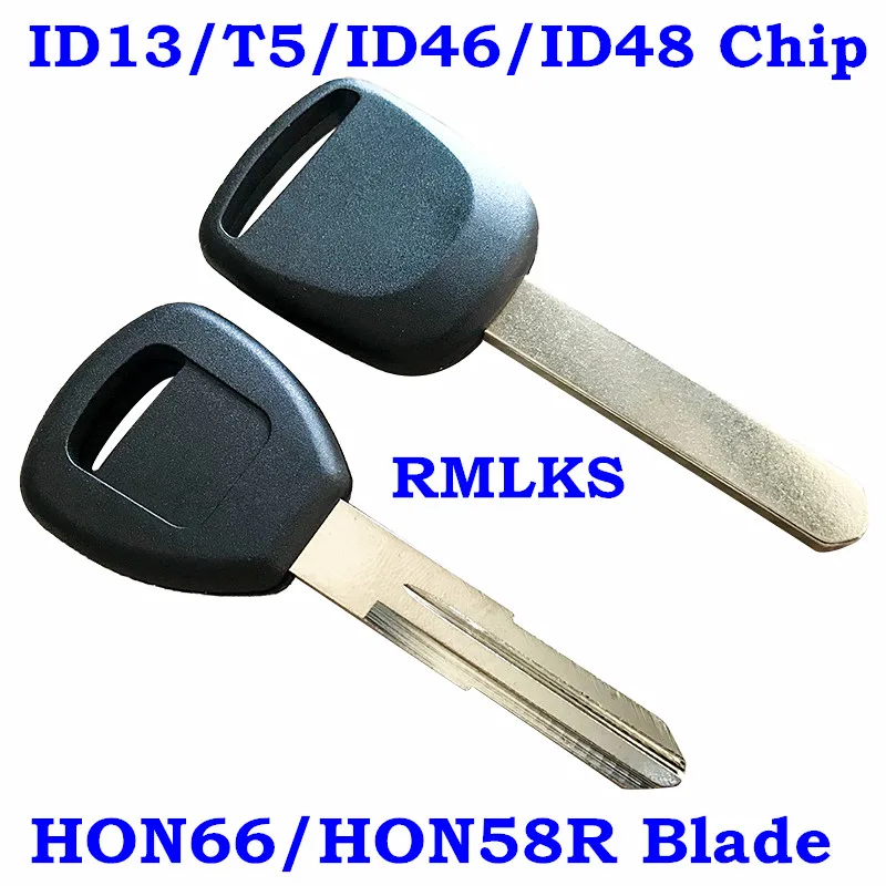RMLKS высококачественный автомобильный ключ транспондер брелок Uncut HON58R Blade с T5 ID13 ID46