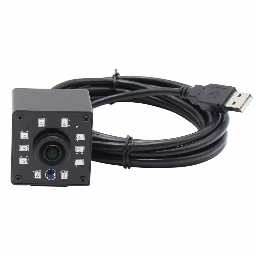 ELP FULL HD 1080P ночное видение инфракрасная USB камера рыбий глаз широкоугольный объектив 2MP OV2710 датчик 3 м кабель UVC камера для ATM машины