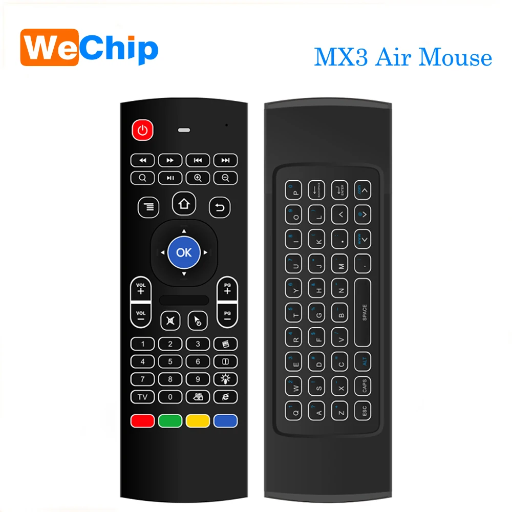 MX3 2 4G Беспроводная клавиатура с подсветкой Air Mouse 3 Axir гироскоп + ускоритель