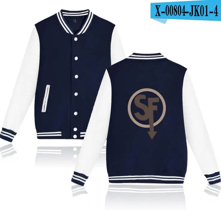 NAVY BLUE JACKET XXS-XXXXL, бейсбольная куртка для игры sally face, унисекс, толстовки, Толстовка sally face eyes, маскарадные костюмы, куртка, пальто размера плюс - Цвет: NAVY BLUE JACKET