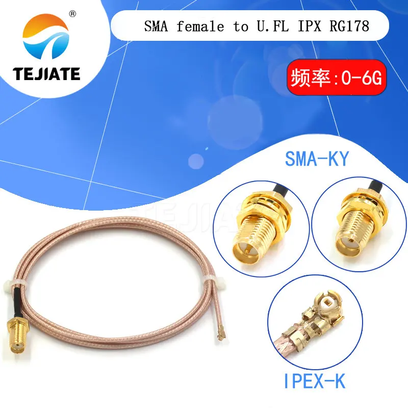 Pigtail Jumper SMA female to U.FL IPX RG178 кабельные розетки jack коннекторы адаптер для Wifi роутера GPS