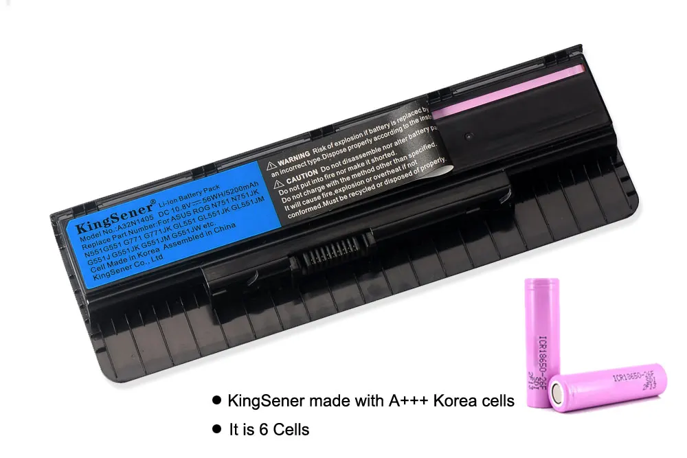 Kingsener A32N1405 Аккумулятор для ноутбука ASUS ROG N551 N751 N751JK G551 G771 G771JK GL551 GL551JK GL551JM G551J G551JK G551M G551JW