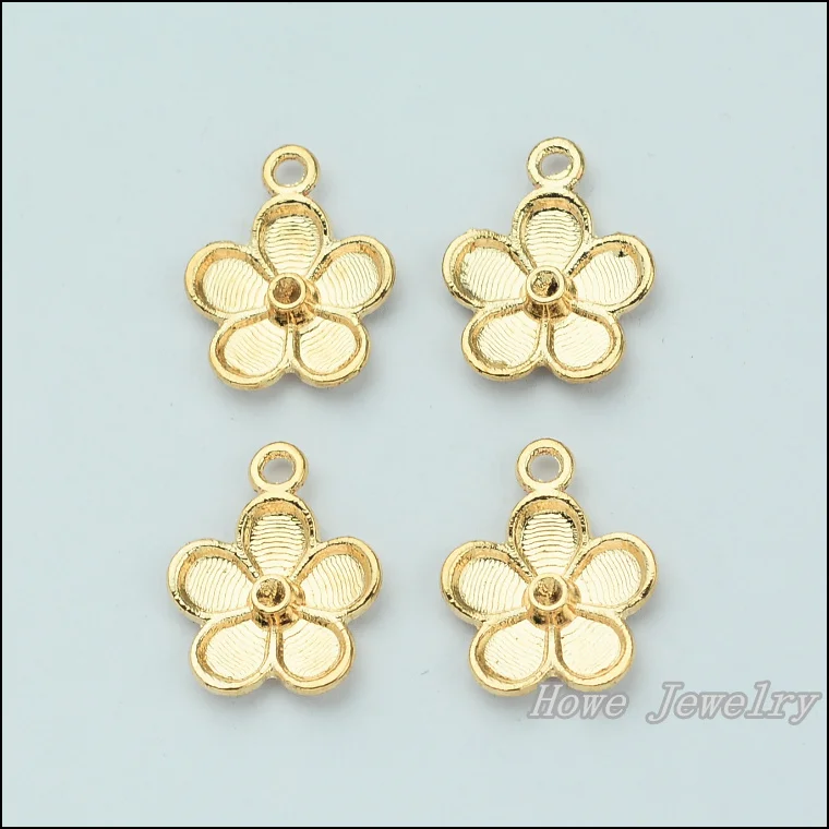 Оптовая продажа 80 шт. модное покрытое золотом шампанское подвеска в виде листьев