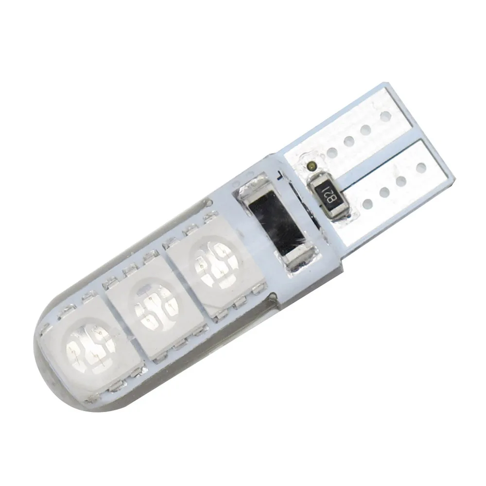 T10 W5W 6 SMD 5050 силиконовая оболочка светодиодные лампы Canbus DC 12V Автомобильные
