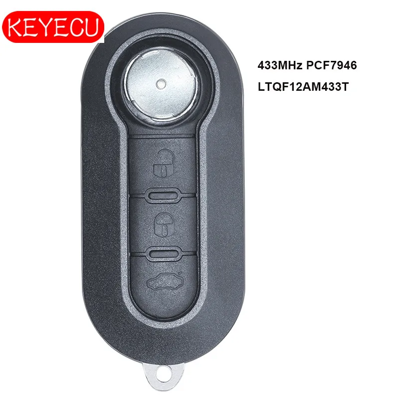 Keyecu OEM дистанционный ключ брелок 433 МГц PCF7946 Замена для Fiat 500 500L 2012 2015 FCC: LTQF12AM433T|Ключ