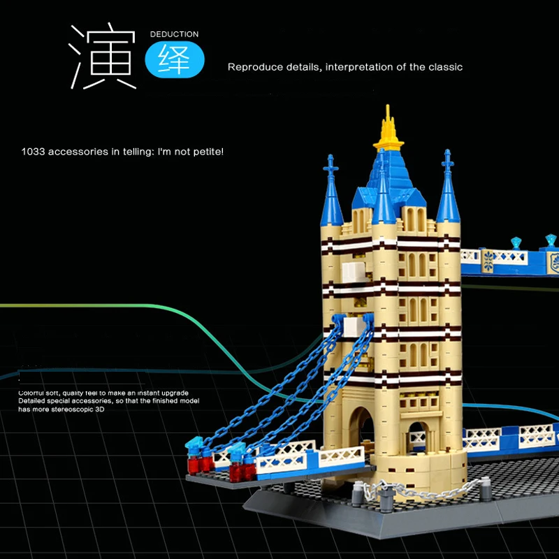 

Great architectures 5 models London Bridge Big Ben Tiananmen Building Block Sets Educational DIY Bricks Toys 8013 8016 8020
