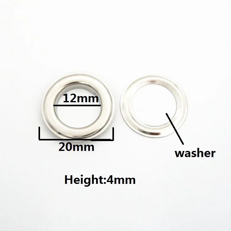 50 наборов железных больших круглых люверсов 20 мм серебристого/золотого цвета с