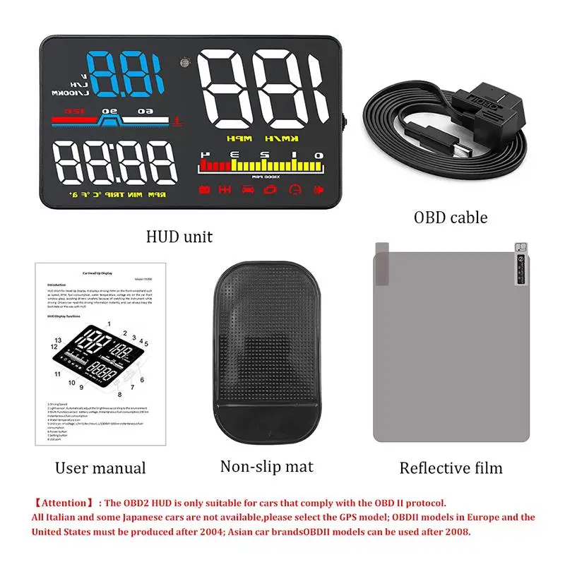 OBD2 D5000 Hud автомобильный скоростной лобовое стекло проектор на лобовом стекле дисплей скорость метр Projetor Авто сигнализация OBD OBDii дисплей на лобовом стекле