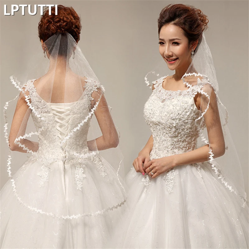 LPTUTTI laceLace Edge короткий параграф Mantilla свадебный головной убор аксессуары свадебная вуаль с расческой