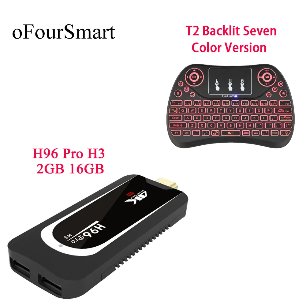 H96 PRO H3 Android 4K ТВ ключ S905X четырехъядерный приставка H.265 7 1 VP9 HDR медиаплеер с T2 C