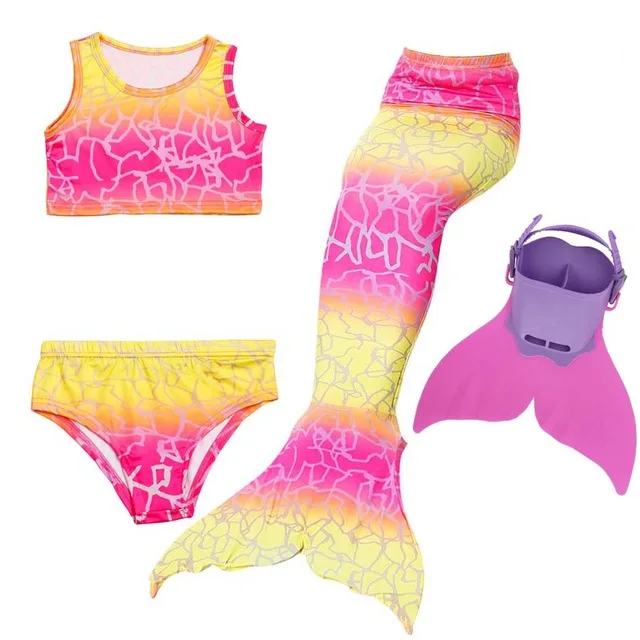 Новинка 4 шт./компл. детский купальный костюм с хвостом русалки монофиновым