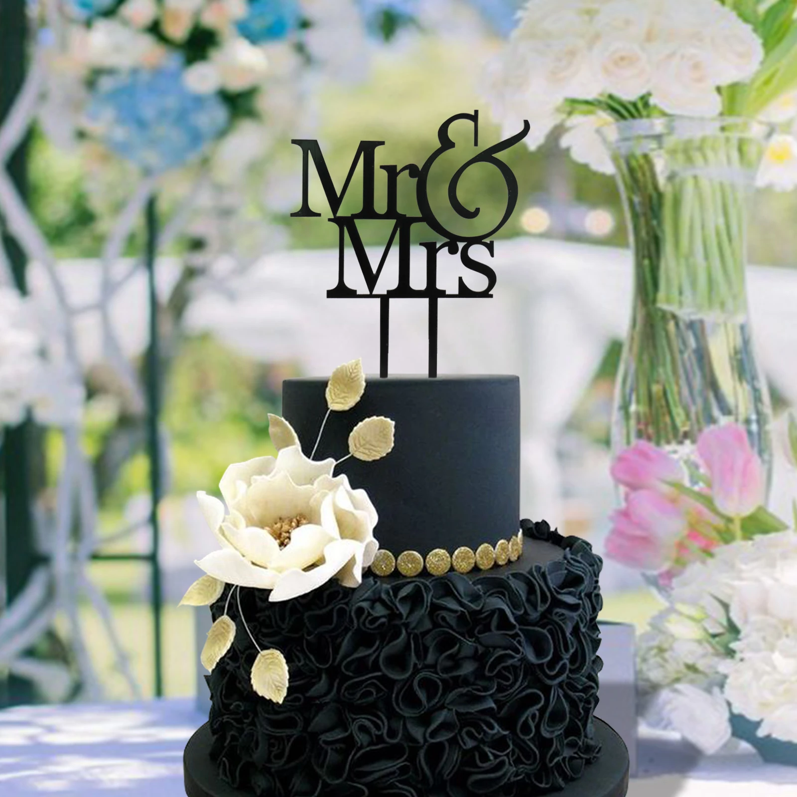 Золотой/Серебряный Акриловый Торт MR &amp MRS романтическое свадебное украшение для