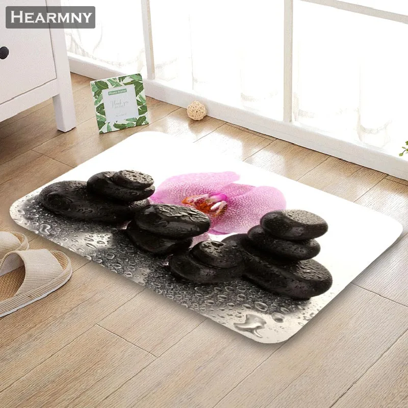 Nice Stone Flowers Doormat Outdoor Floor Mat Home Creative Super Soft Absorbent Bathroom Door Entrance 40X60cm 50x80cm | Дом и сад