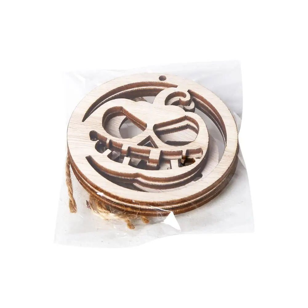 3 шт Хэллоуин тема деревянный кулон круглый полые тыквы ведьма дом с привидениями