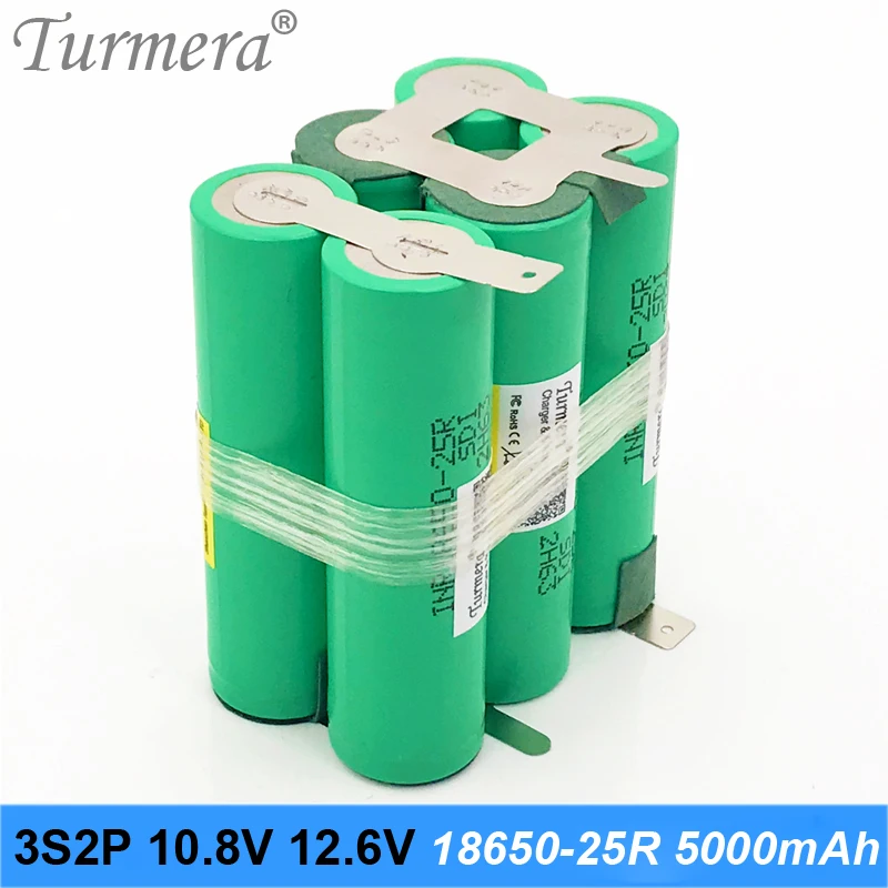 3s2p аккумулятор 18650 5000 mah 25r 10,8 v 12,6 v 20a батарея для пайки батареи для отвертки инструменты батарея на заказ