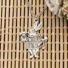 Новая мода музыкальный кролик труба Подвески Круглый крест цепи Короткая Длинная Мужская Женская DIY серебряного цвета ожерелье ювелирные изделия подарок