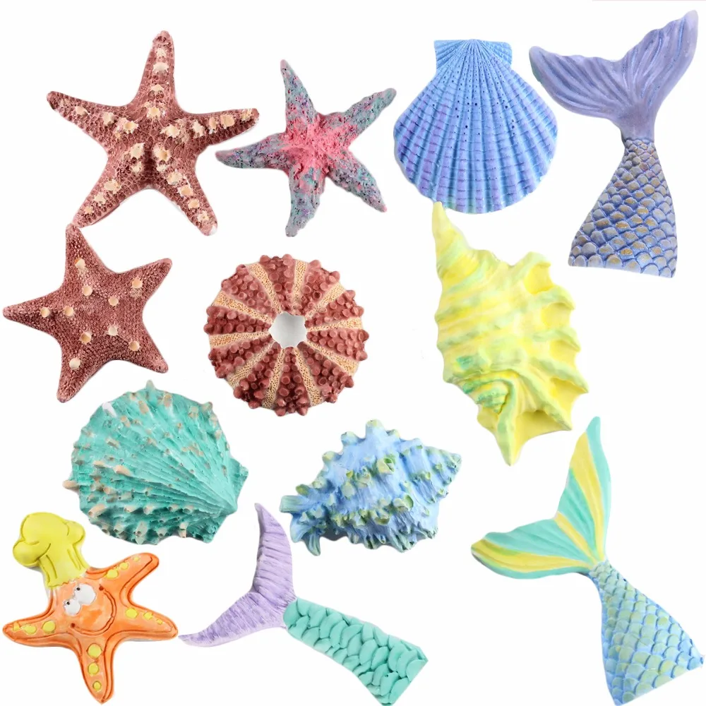 

3D Mermaid Tail Silicone Molds Shell Starfish Soap Mold Cake Decoration Tools Candle Moulds DIY Craft Chocolate Fondant Molds
