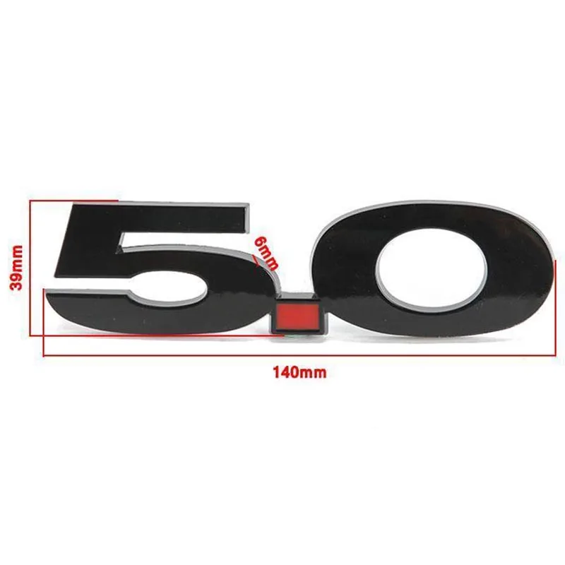 

JX-LCLYL 1pc Logo 3D 5.0 Side Fender Emblem Badge Sticker for Ford Mustang Black