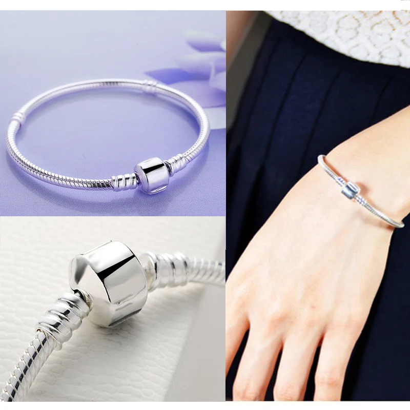 Браслет ювелирные Посеребренная змея цепь браслет шарма бренд Европейский Шарм