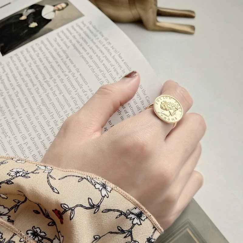 925 пробы фигурка из серебра кольца монеты 18 К золото девушка тиснение