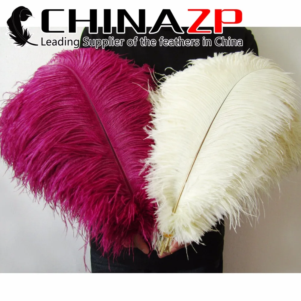 Белое страусиное перо CHINAZP 16 18 дюймов (40 ~ 45 см) оптовая продажа 50 шт./лот украшения