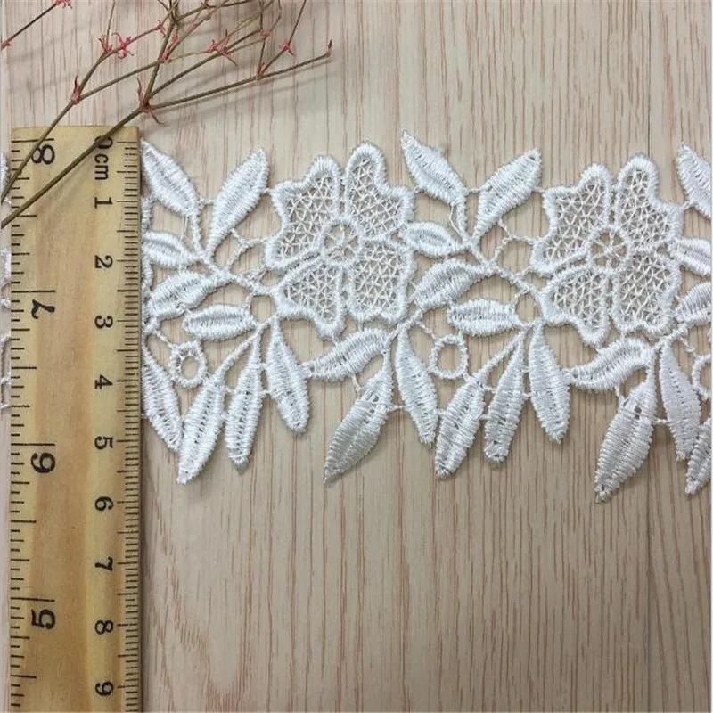 Винтажные вышитые розы хлопковые кружевные отделки сетчатые кружева для одежды |