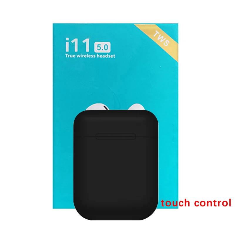 i11 touch black Новые i11 TWS беспроводные гарнитуры Bluetooth наушники-вкладыши PK i12 i20 i9s i10 I13 I14 телефон Auriculares наушники fone de ouvido - Цвет: i11 touch black