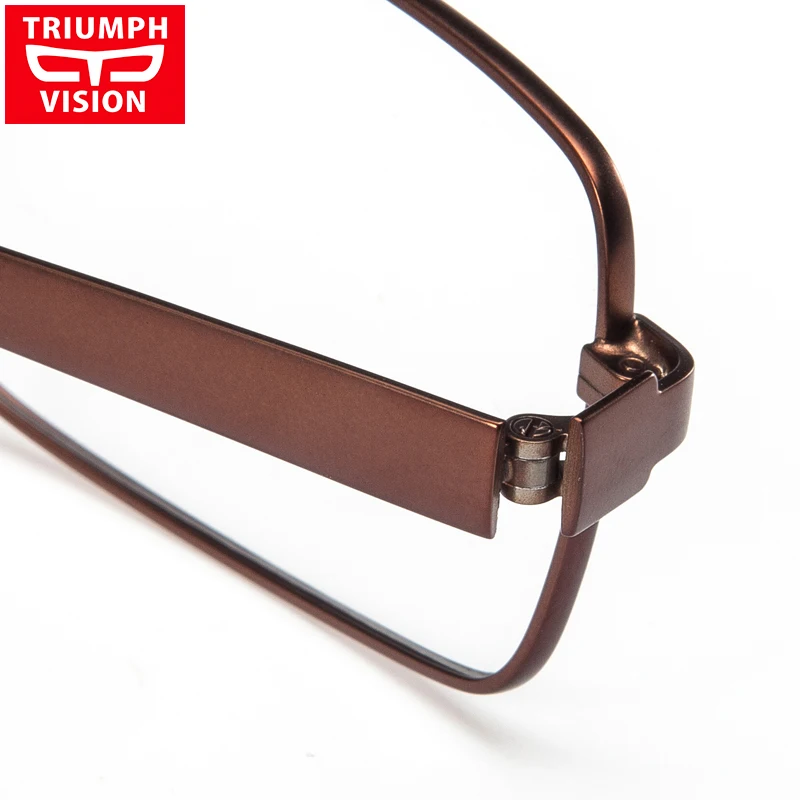 TRIUMPH VISION прямоугольные тонкие металлические очки в оправе ультралегкие по
