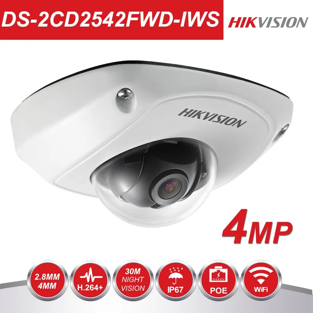 HiKVISION 1080P Беспроводная ip-камера WiFi DS-2CD2542FWD-IWS 4 МП мини купольная ip-камера безопасности Встроенный слот для sd-карты и аудио