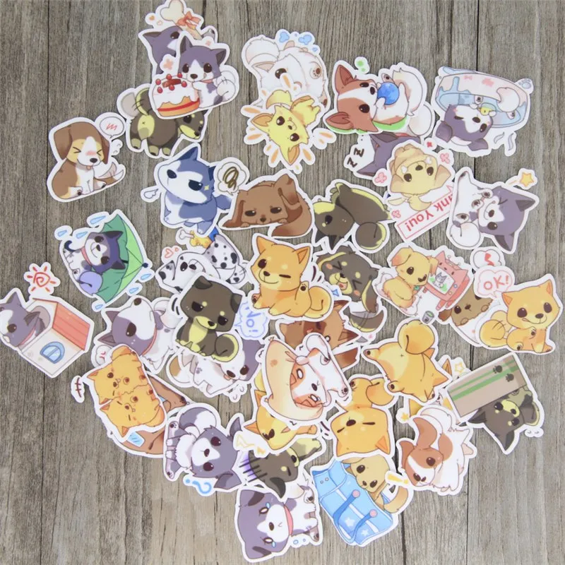 

40 Pcs/lot Cartoon dog life Decorative paper Sticker Decal For Phone Car Laptop Album diary Backpack Kids Toy Stickers