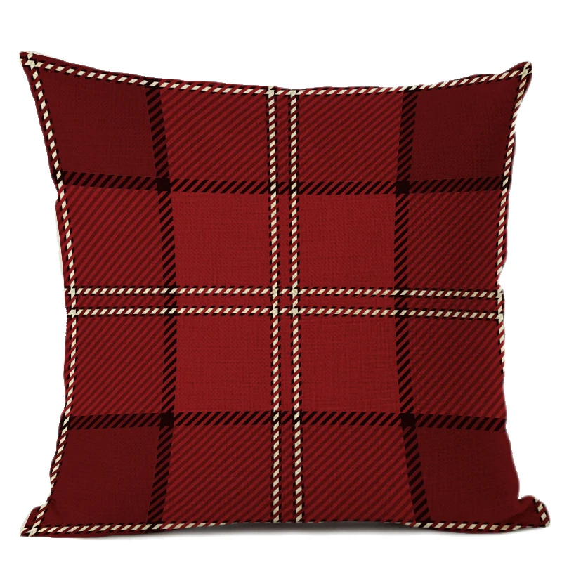 Наволочка в полоску серия Red Check квадратная декоративная наволочка для дивана
