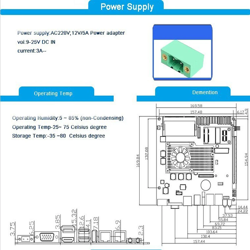 Embedded main board Intel core i5-3210M processor Fanless Mini ITX industrial Motherboard | Компьютеры и офис
