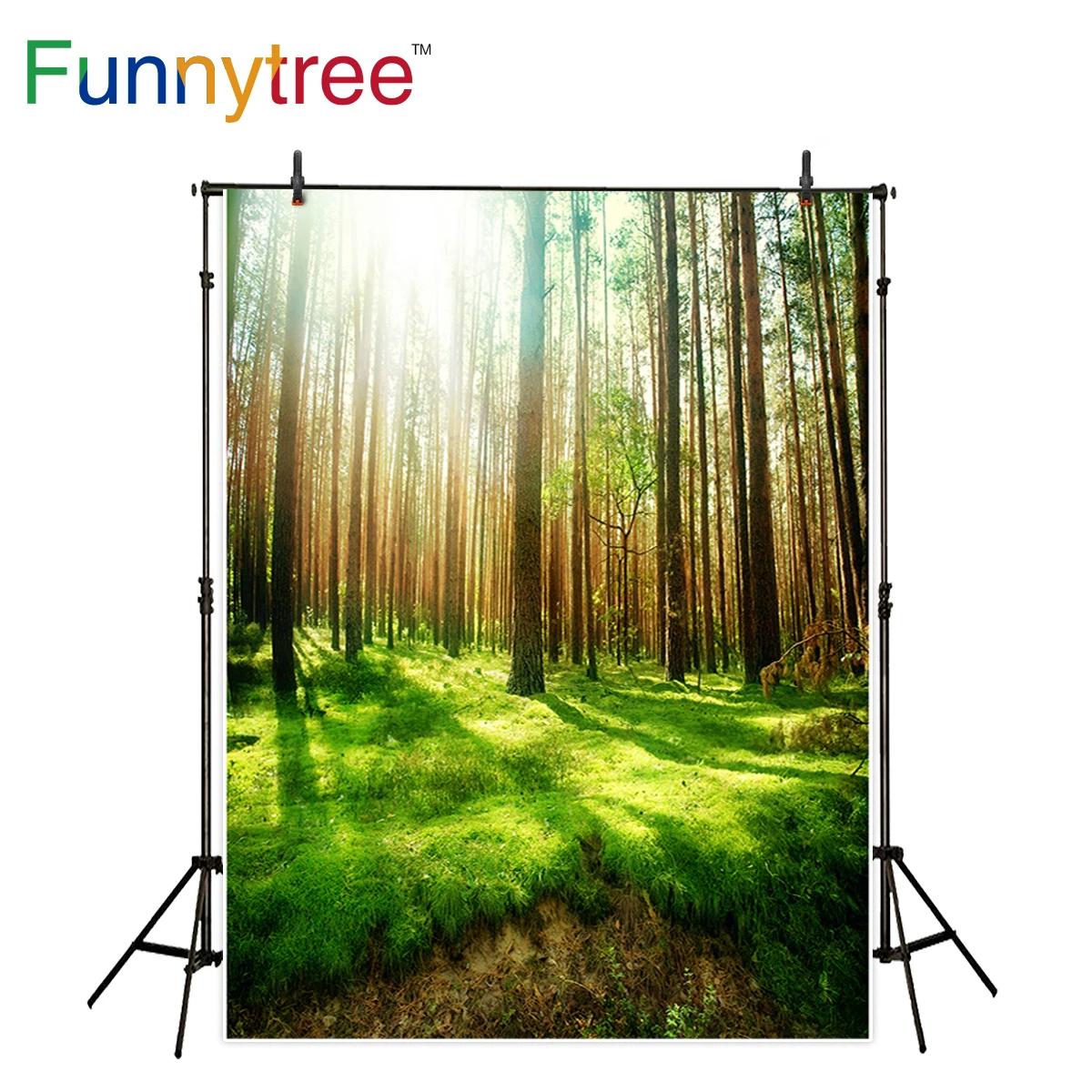 Фон Funnytree для фотосъемки весенний туманный фон с изображением старого леса