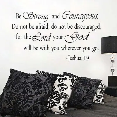 2019 новые современные наклейки на стену персонаж быть сильным и смелым Джошуа 1:9