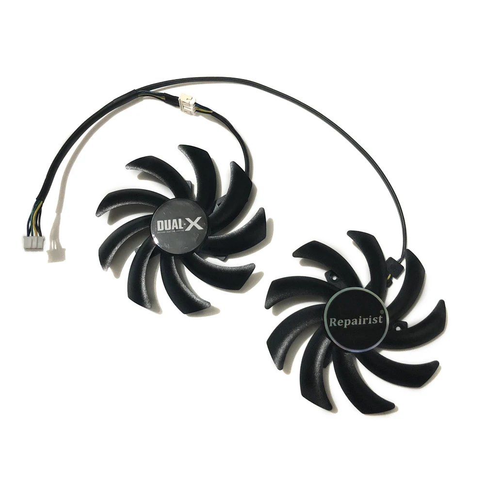 

2pcs/set R9-390/380 GPU VGA Cooler Graphics cards Fan For HIS R9 380 R9 390 IceQ X2 Video Card Cooling System As replacement